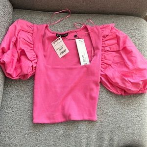 Zara pink crop top NWT